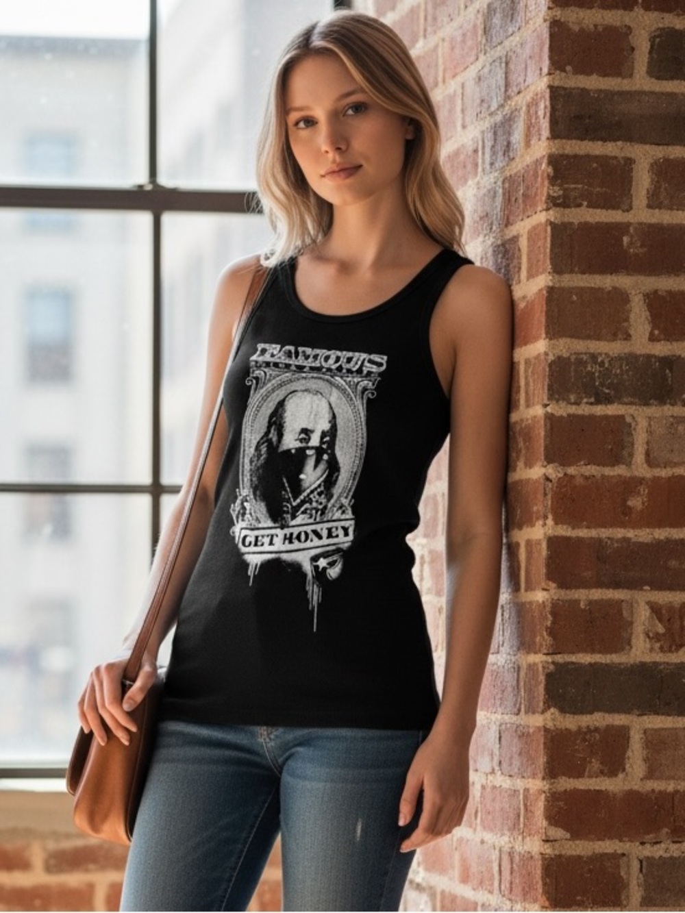 🖤 Y2K Famous Stars & Straps Get Money Ribbed Tank Top USA S